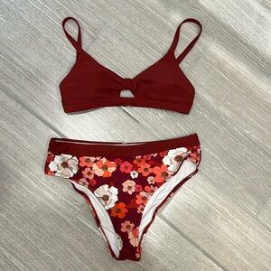 Red Floral Bikini